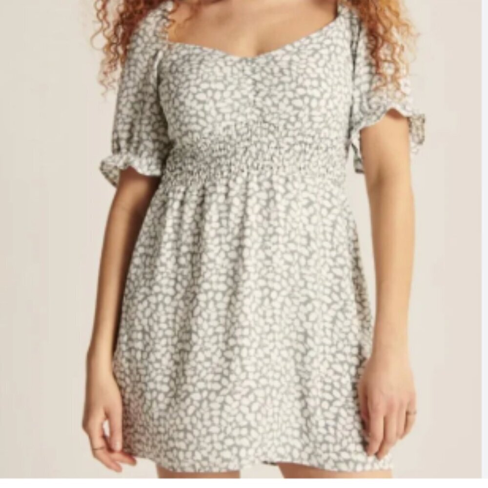 Abercrombie & Fitch White and Gray Mini Dress